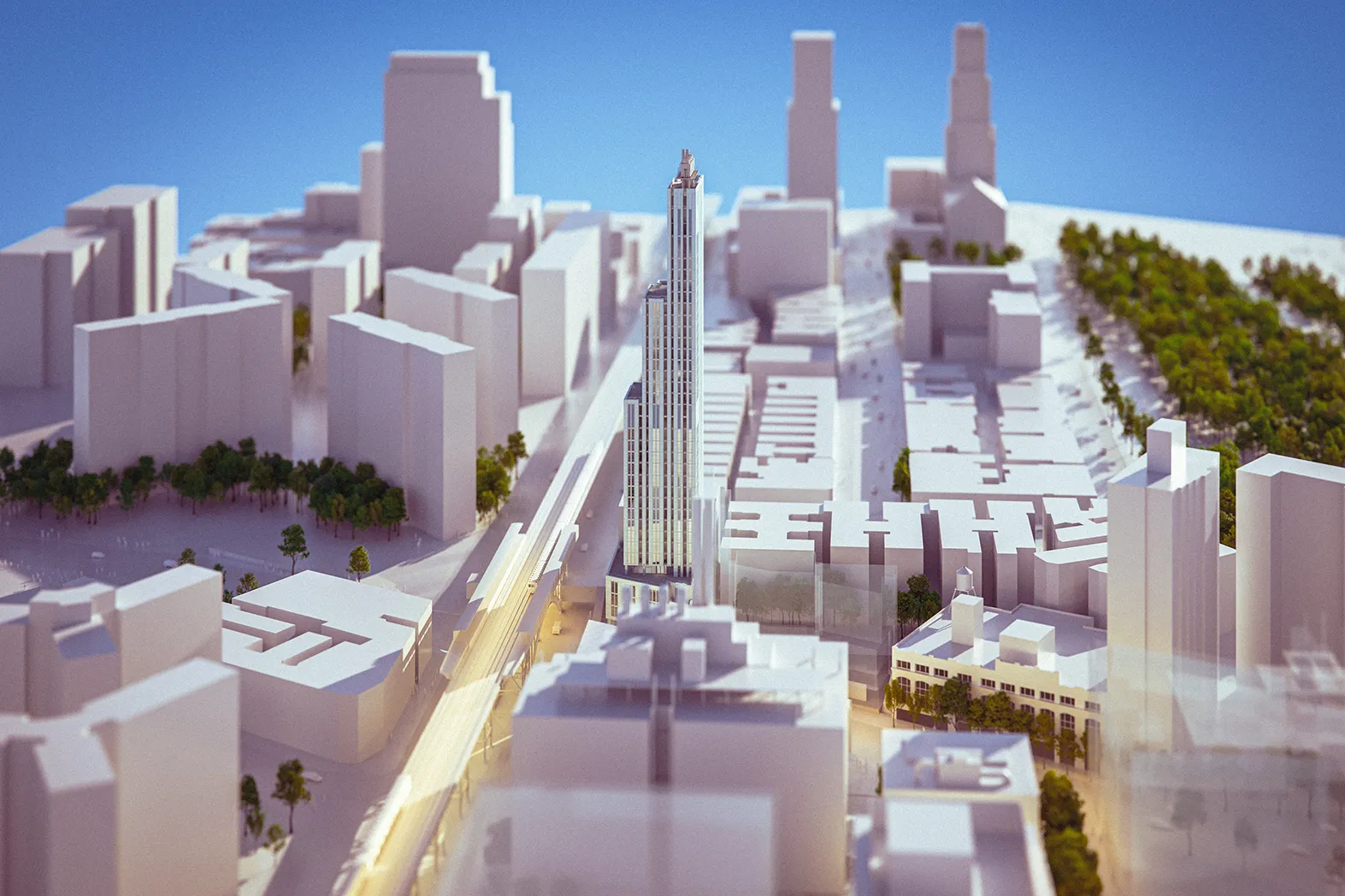 A rendering of the new Columbia residential building that is being constructed at 600 W. 125th Street.