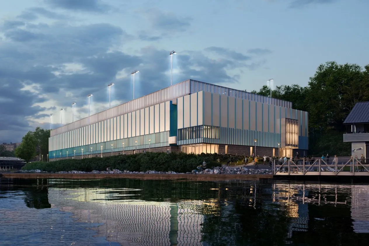 A rendering of the exterior of the new tennis center facilitiy that is being constructed at Baker Athletics Complex.